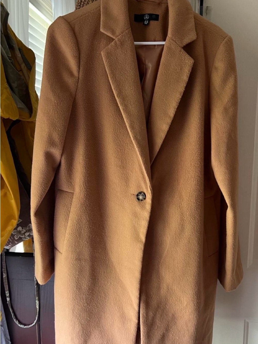 Misguided Camel Single Breasted overcoat